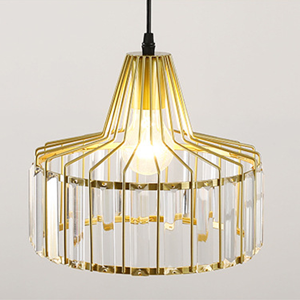 Simple Modern Crystal Chandelier Nordic Small Metal Pendant Light Restaurant Lamp-Handwovenlamp