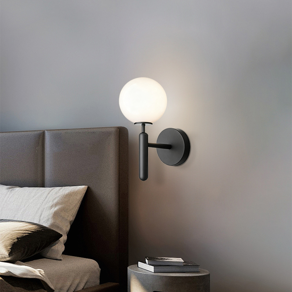 Postmodern Luxury Glass Wall Lamp Nordic Personalized  Bedroom Bedside Hallway Wrought Iron Light