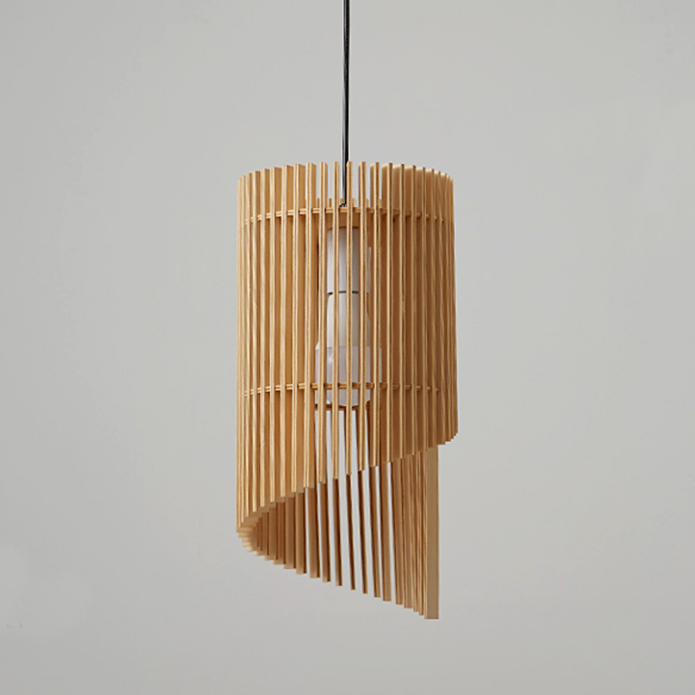 Wabi-sabi Wooden Chandelier Homestay Bedroom Bedside Small Pendant Lamp-Handwovenlamp