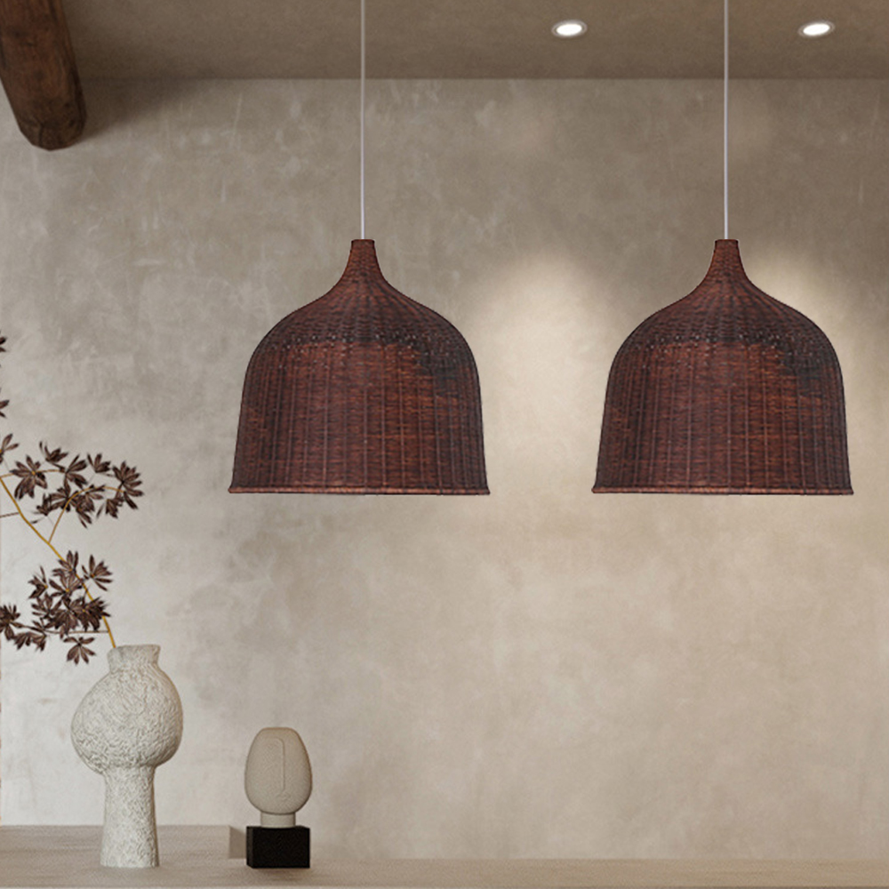 Bohemian lampshade Wicker Woven Rattan Pendant Light-Handwovenlamp