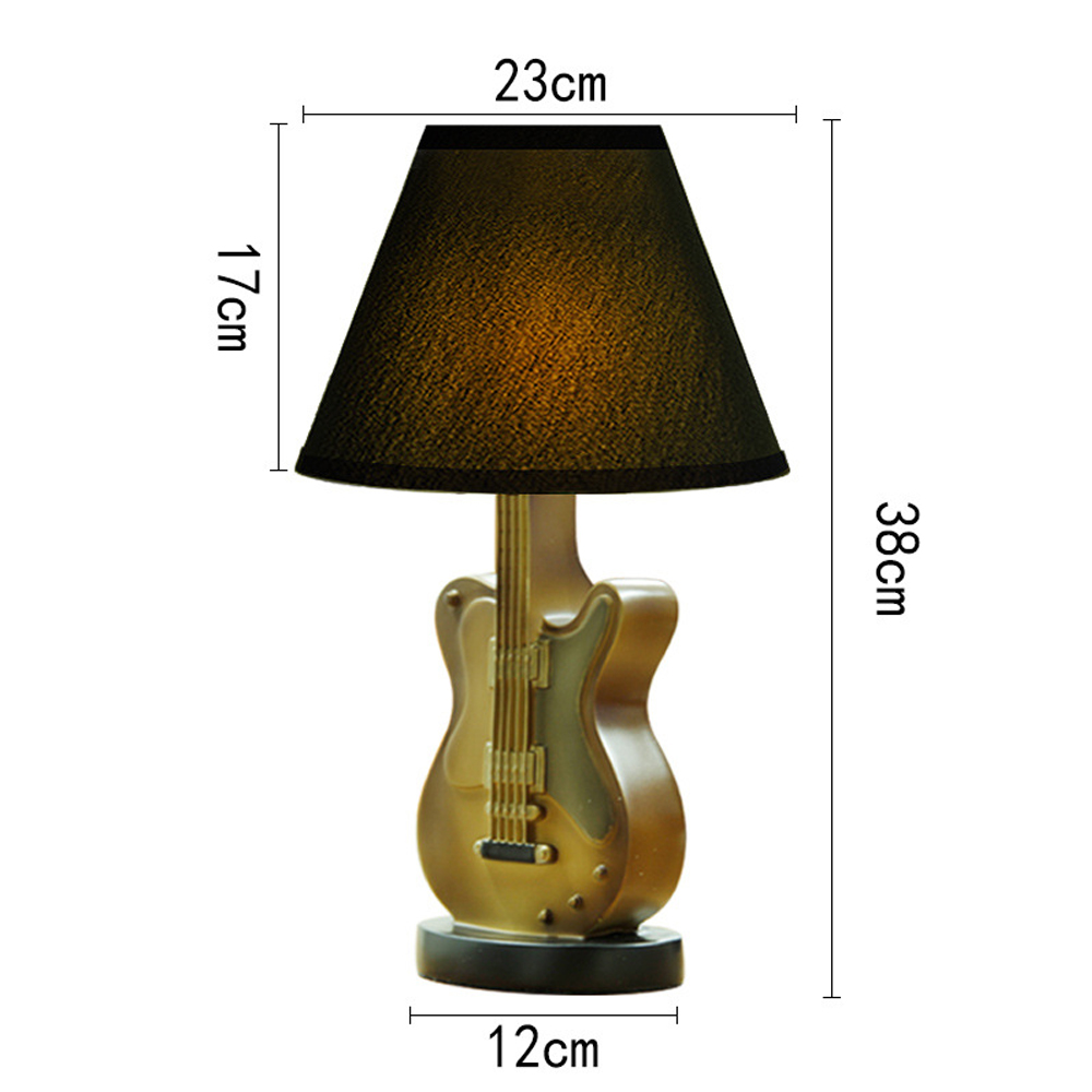 Simple Cartoon Guitar Table Lamp Bedroom Bedside Music Lamp Decoration-Handwovenlamp
