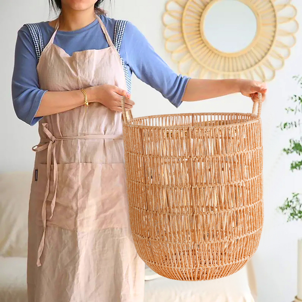 Natural handmade homestay household sundries and clothes sorting and storage basket-Handwovenlamp