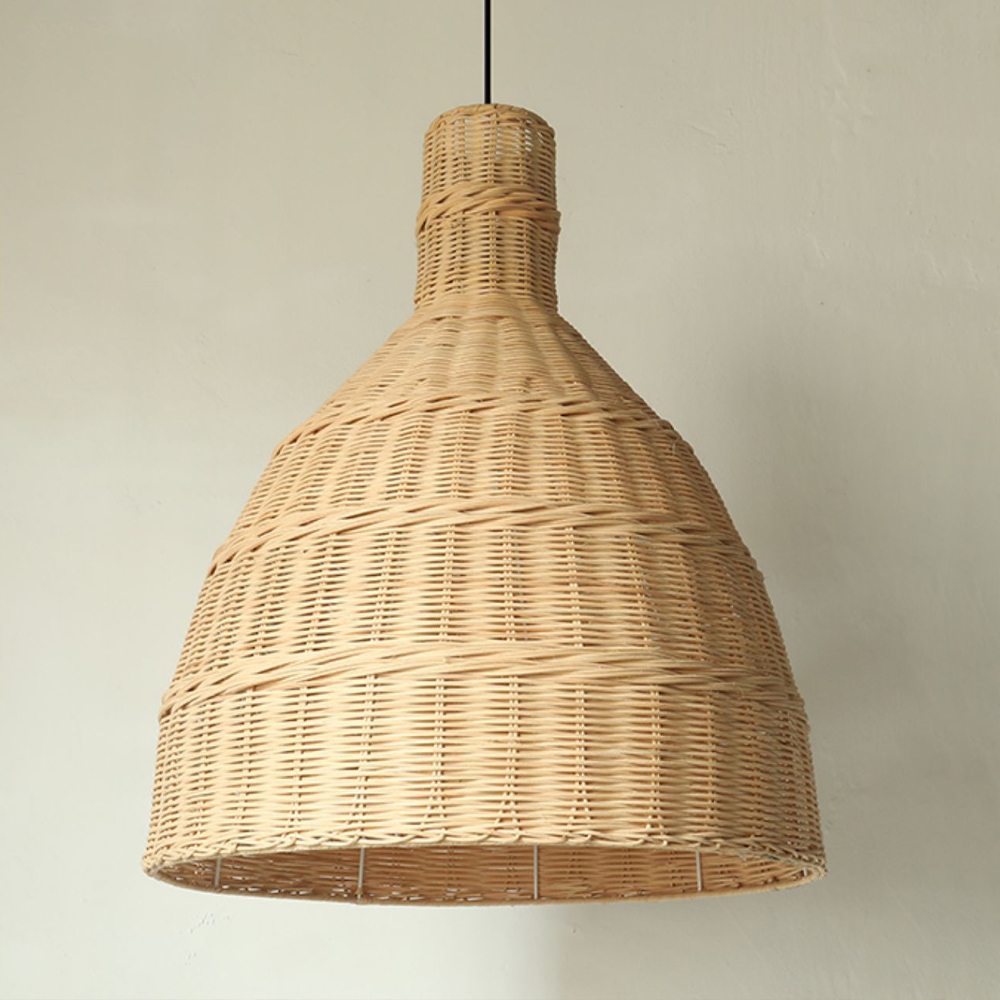 Wabi-sabi Retro Kitchen Island Rattan Chandelier Japanese Decorative Lamps-Handwovenlamp