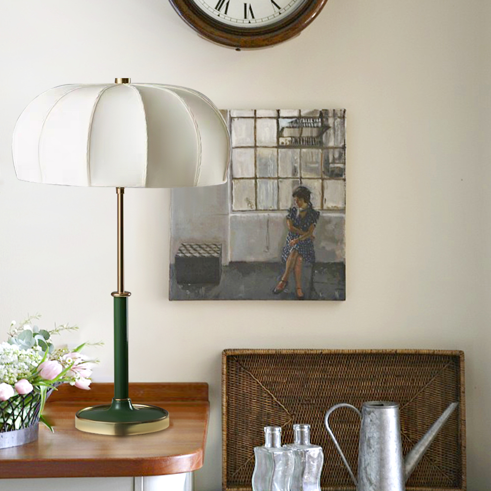 Mid-Century Modern Fabric Table Lamp For Bedroom Living Room-Handwovenlamp