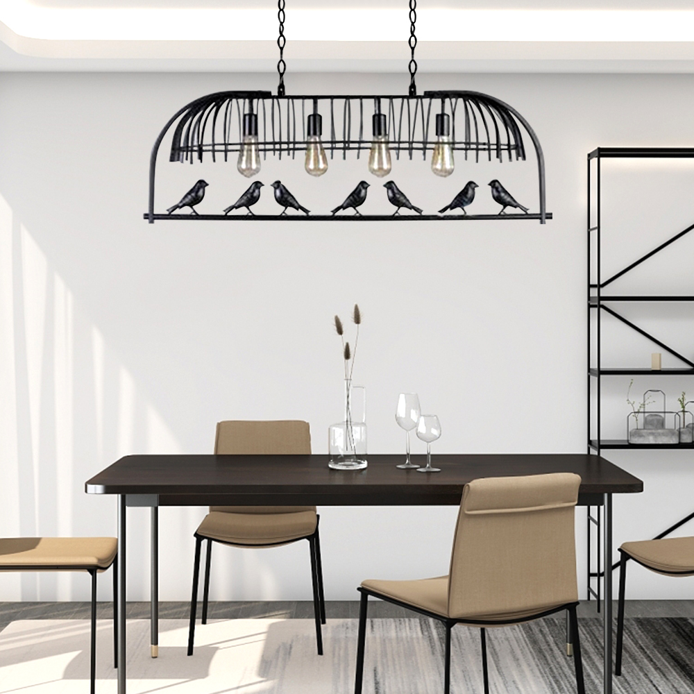 Industrial Style Metal birdcage chandelier Nordic Birds Pendant Light-Handwovenlamp