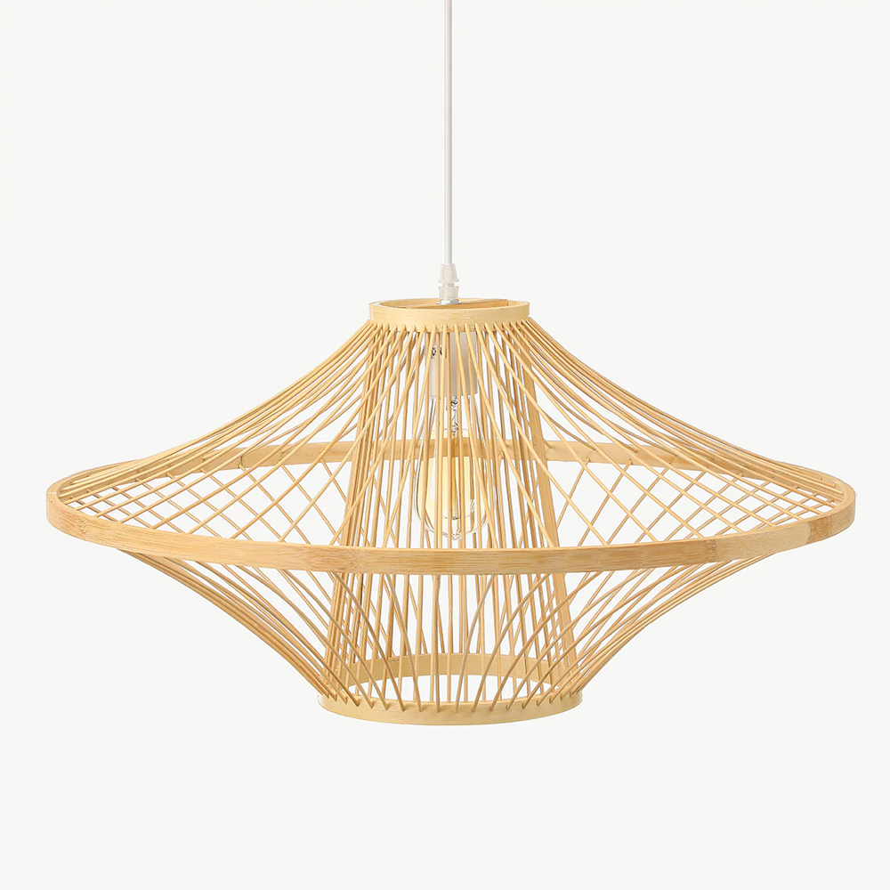 Homestay Bamboo Pendant Light Japanese-style Living Room Hanging Lampshade-Handwovenlamp