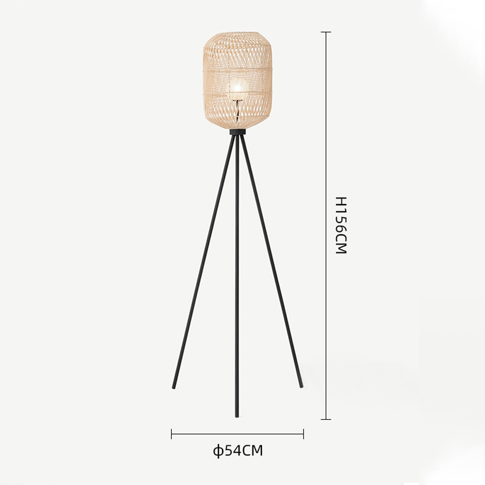 Handmade Rattan Tripod Floor Lamp For Living Room-Handwovenlamp