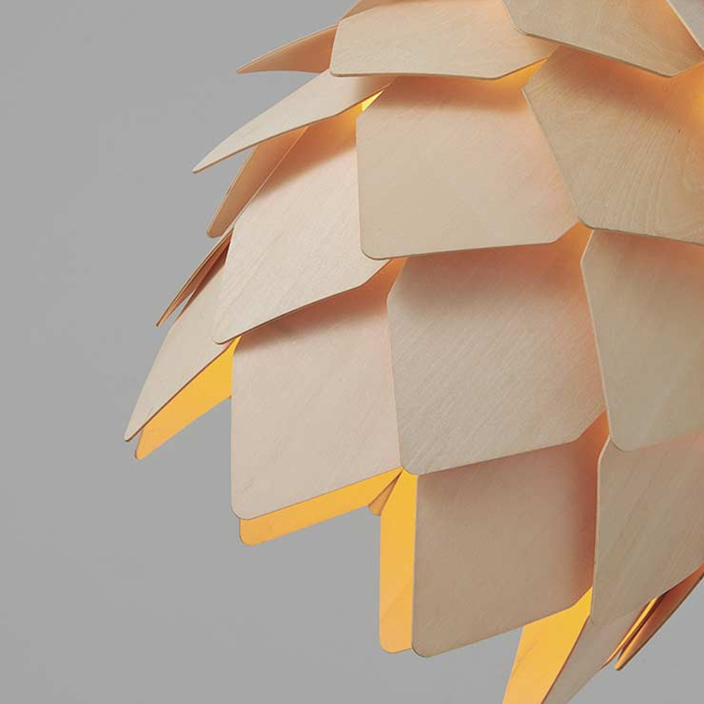 Wabi Sabi Dining Room Wooden Pendant Light Structured Chandelier-Handwovenlamp