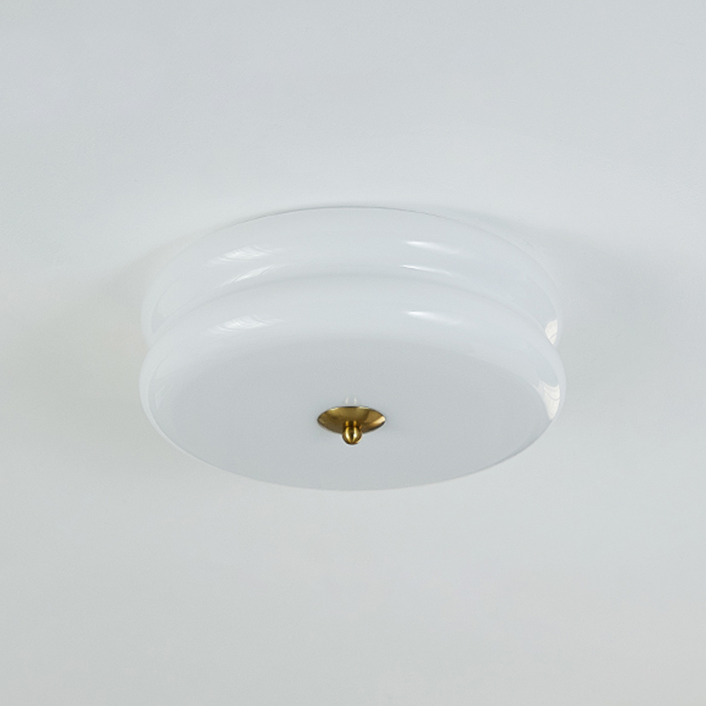 French-style Bedroom Glass Ceiling Lamp Cream Simple Living Room Lighting-Handwovenlamp