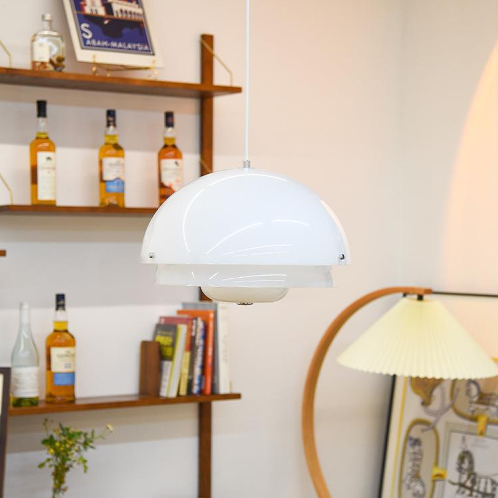 Vintage French Dining Table Lamp Living Room Glass Pendant Light-Handwovenlamp