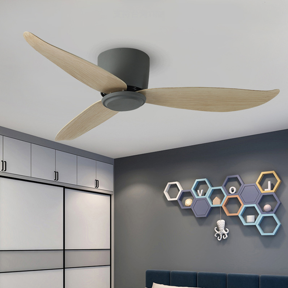 Nordic Living Room Smart Remote Control Ceiling Fan Lamp LED light Fan-Handwovenlamp