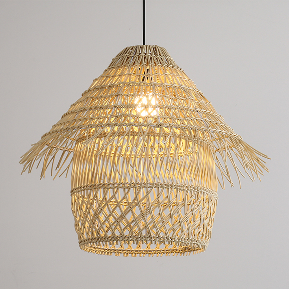 Outdoor Waterproof Rattan Pendant Light Courtyard Garden Scenic Hanging Tree Lamp-Handwovenlamp