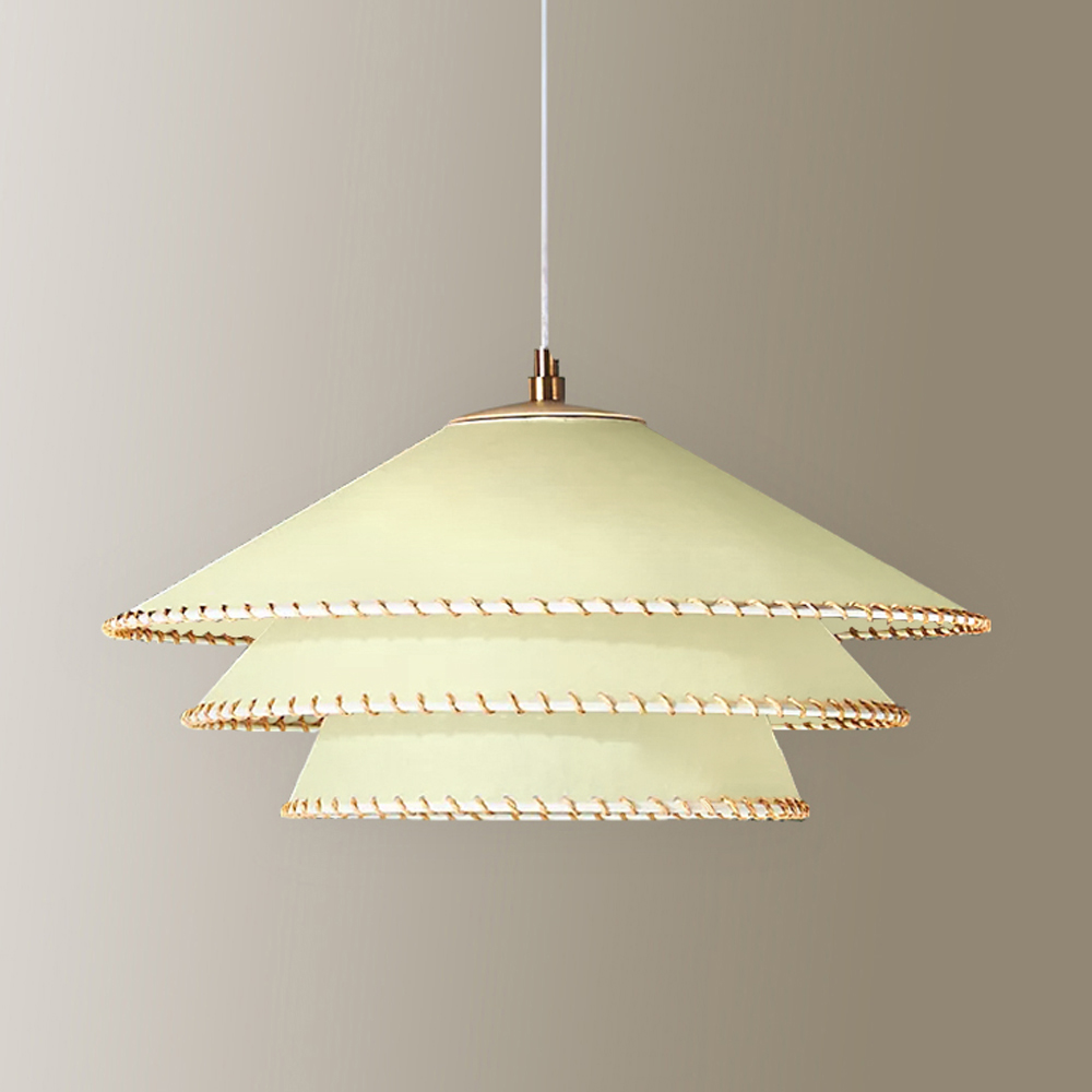 Nordic Simple PVC Dining Chandelier Wabi-sabi Style Bedroom Pendant Light-Handwovenlamp