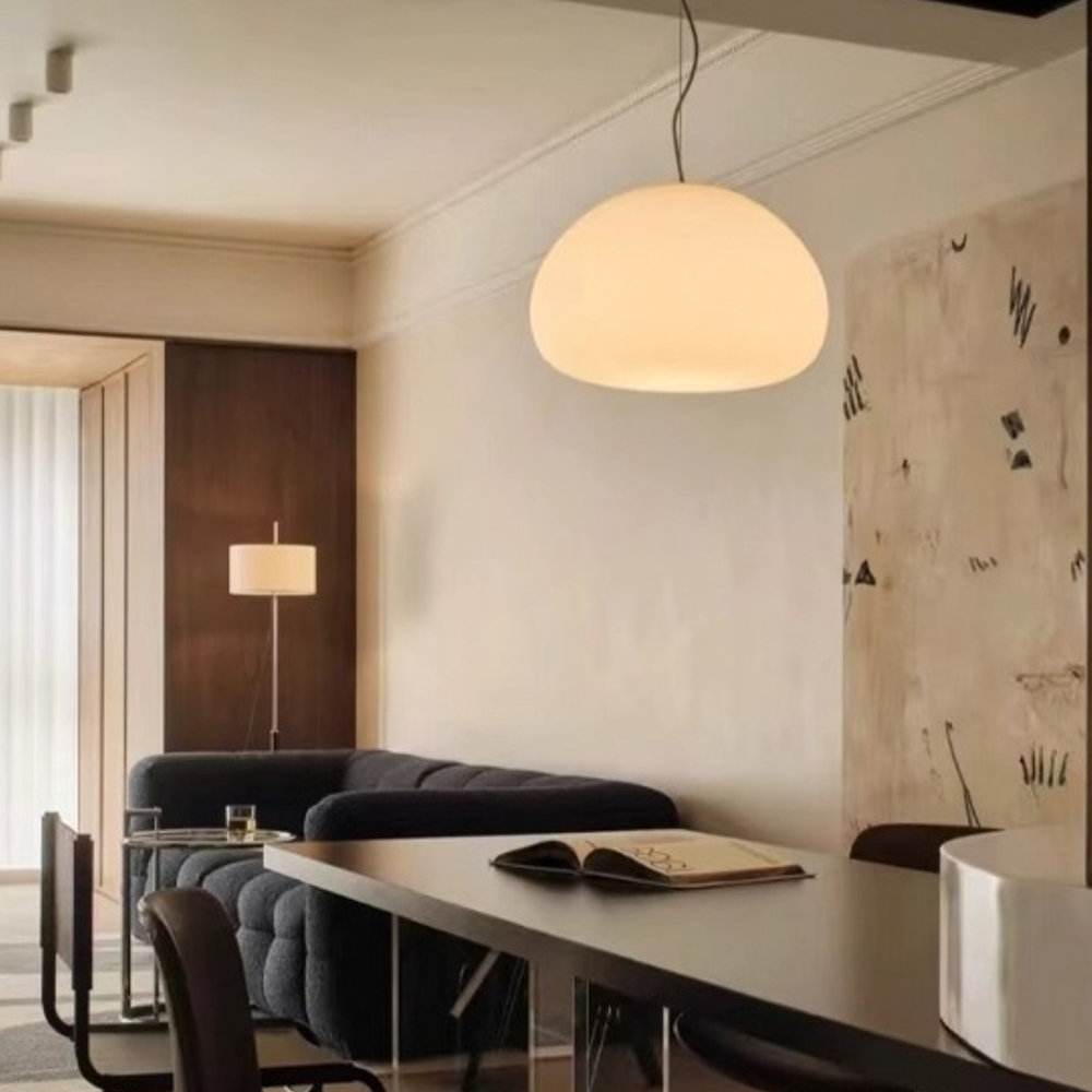 Nordic Fluid Glass Pendant Light Medieval Dining Room Chandelier-Handwovenlamp