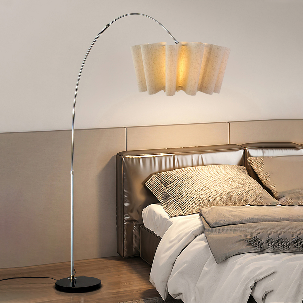 Japanese Retro Artistic Fabric Floor Lamp Wabi-sabi Living Room Lampshade-Handwovenlamp