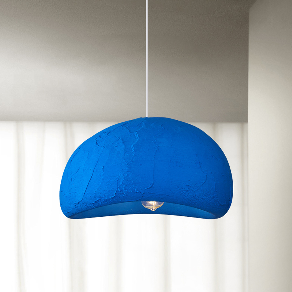 Creative Designer Klein Blue Pendant Light Wabi-sabi Living room Avocado Green Decor Chandelier-Handwovenlamp