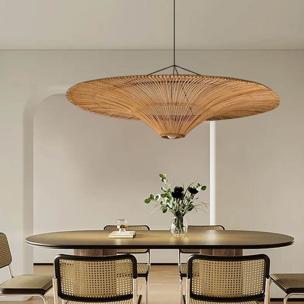 Large Modern Rattan Pendant Light Ceiling Lampshade 60CM-Handwovenlamp