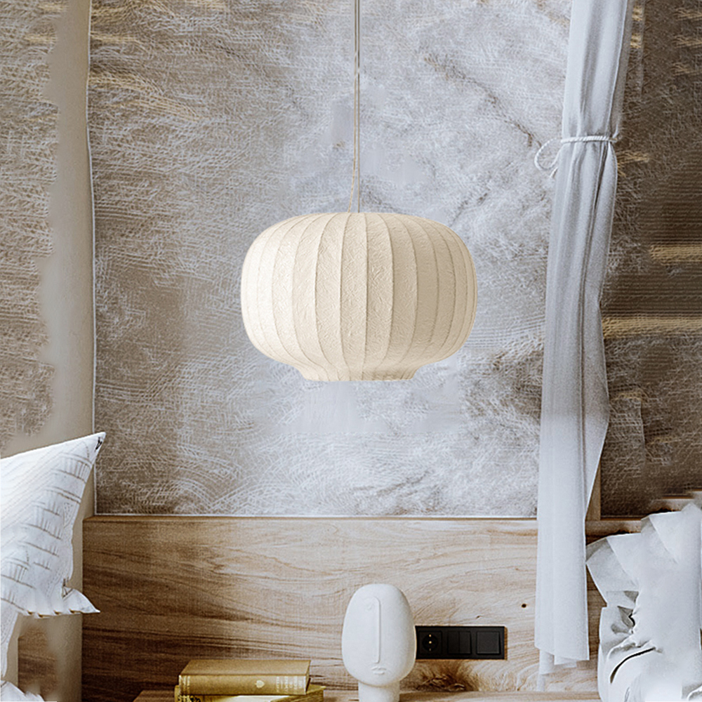 Japanese Style Wabi-sabi Silk Pendant Light Fixture Restaurant Art Chandelier-Handwovenlamp