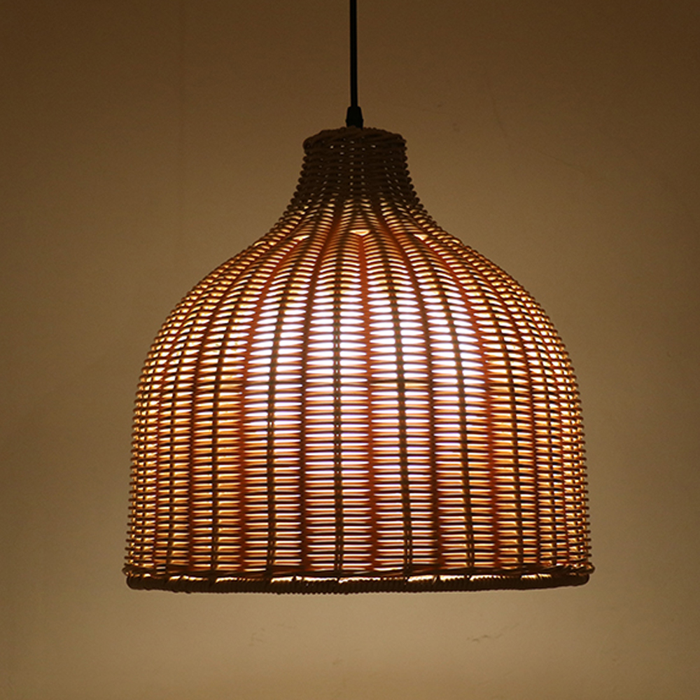 Courtyard Garden Terrace Rattan Pendant Light Outdoor Waterproof Balcony Hanging Lamp-Handwovenlamp