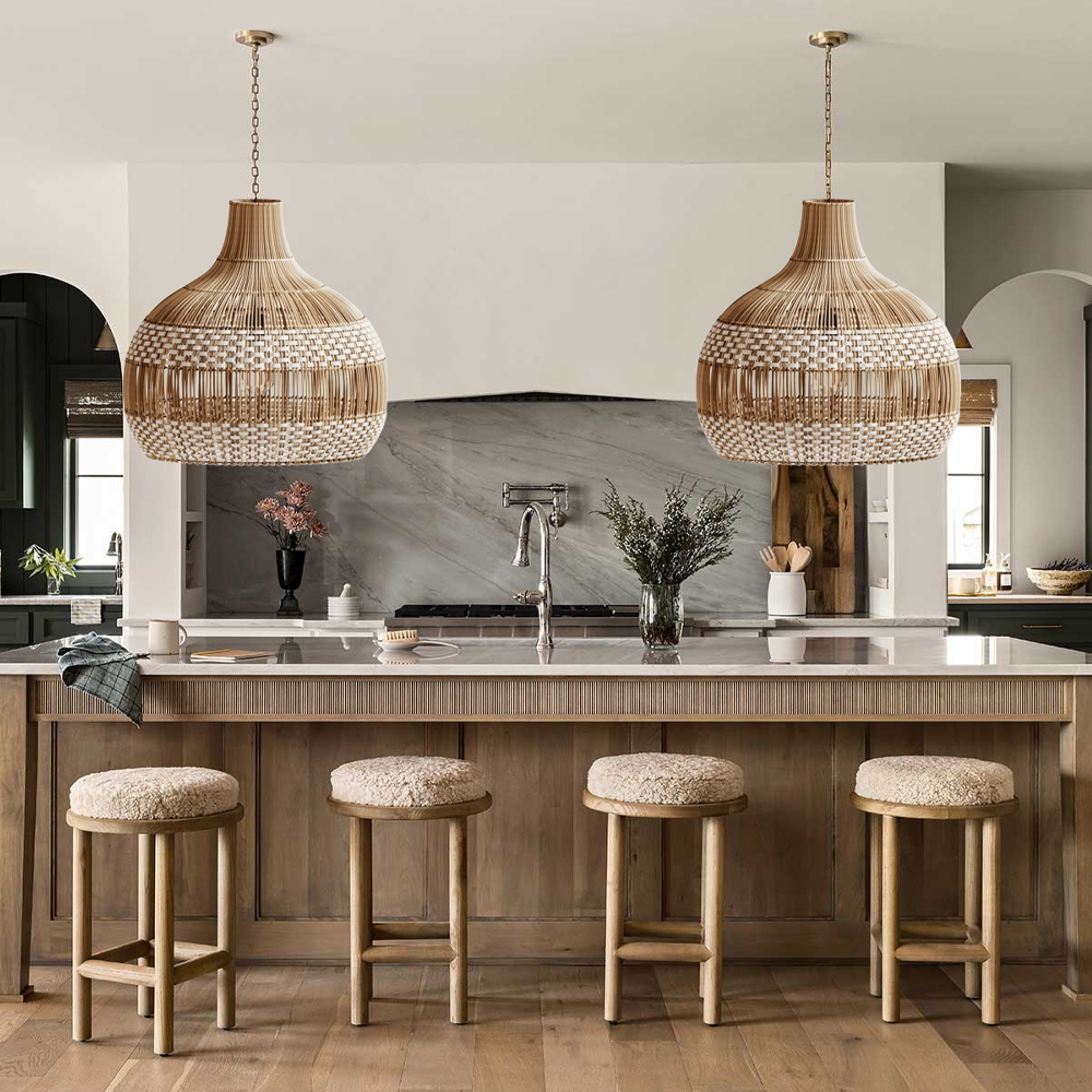 Dining Room Decor Rattan Pendant Lamp Kitchen Light Fixtures to Brighten Up Your Space-Handwovenlamp