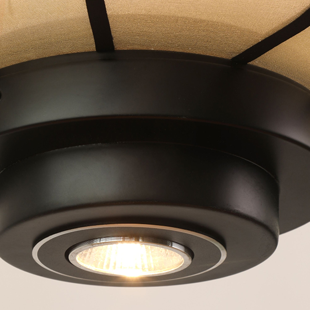 Antique Restaurant Lantern Pendant Light Fabric Decorative Lamp With Spotlights-Handwovenlamp