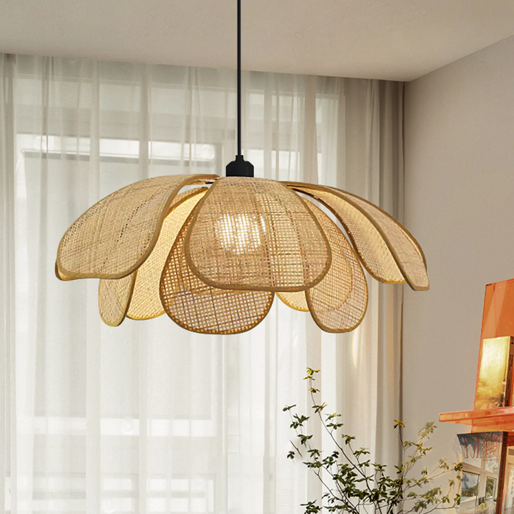 Japanese Petal Chandelier Wabi-sabi Style Dining Room Balcony Decorative Lamps-Handwovenlamp