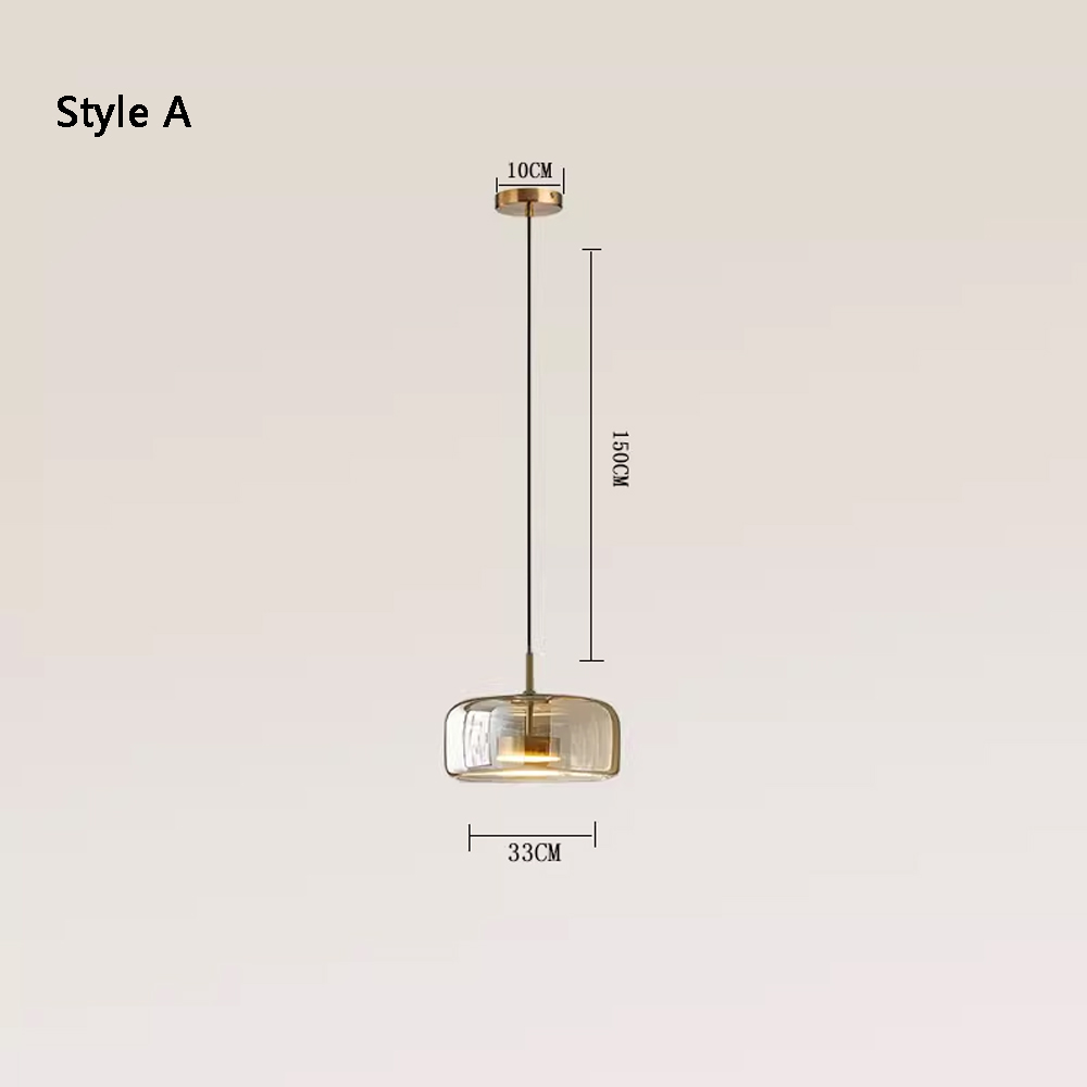 Nordic Modern Glass Pendant Light Multi-head Restaurant Lamps-Handwovenlamp