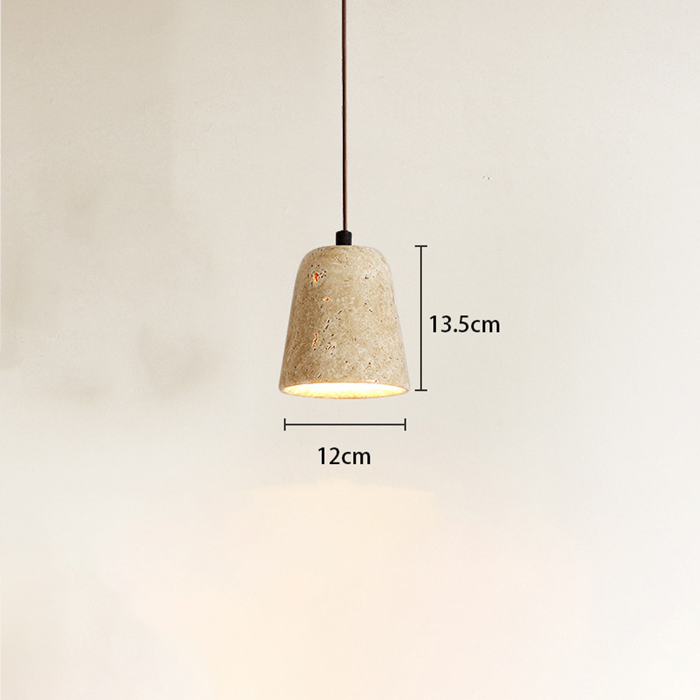 Wabi-Sabi Creative Homestay Travertine Stone Pendant Light Fixture-Handwovenlamp