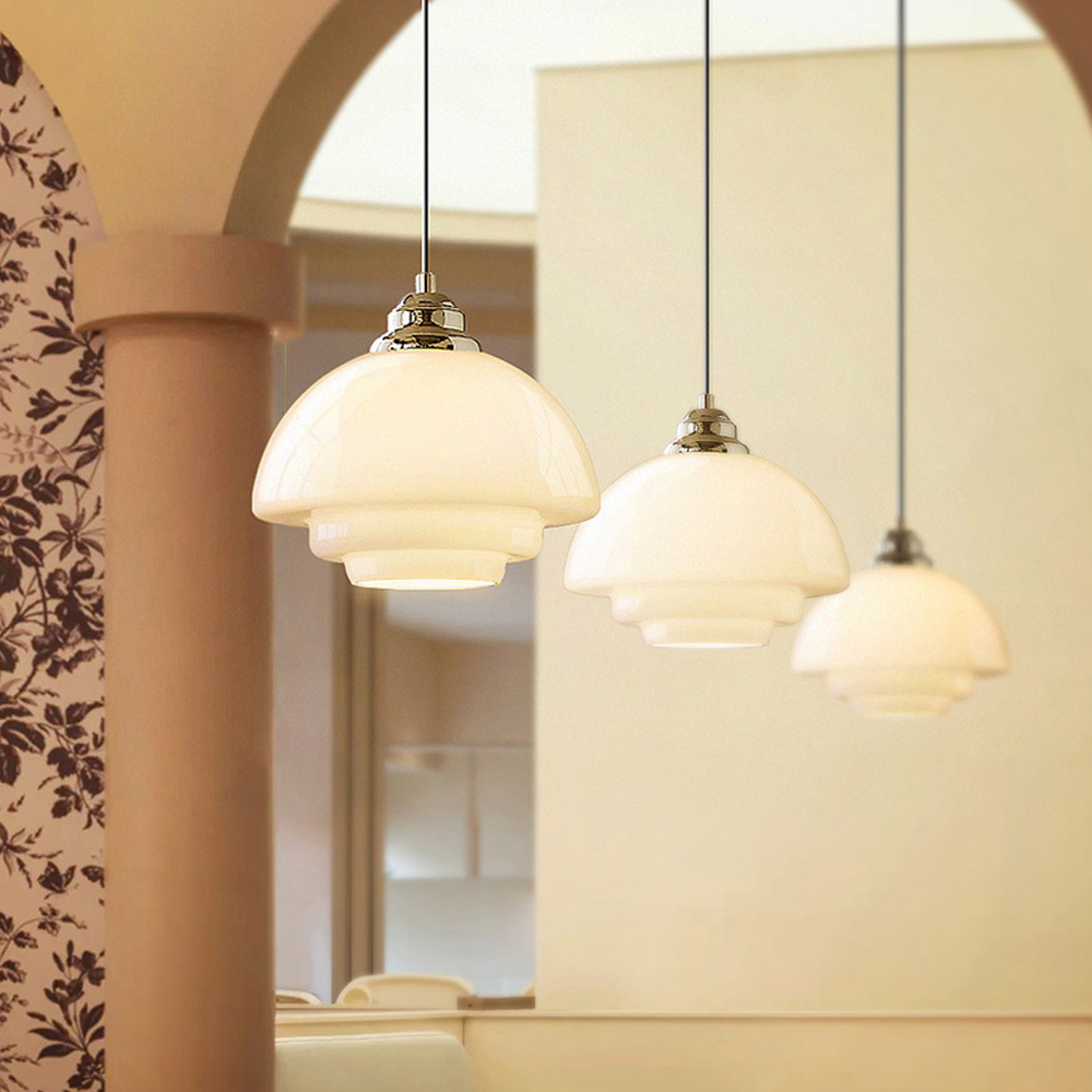 Bauhaus Milk White Glass Pendant Light Art Home Decor-Handwovenlamp