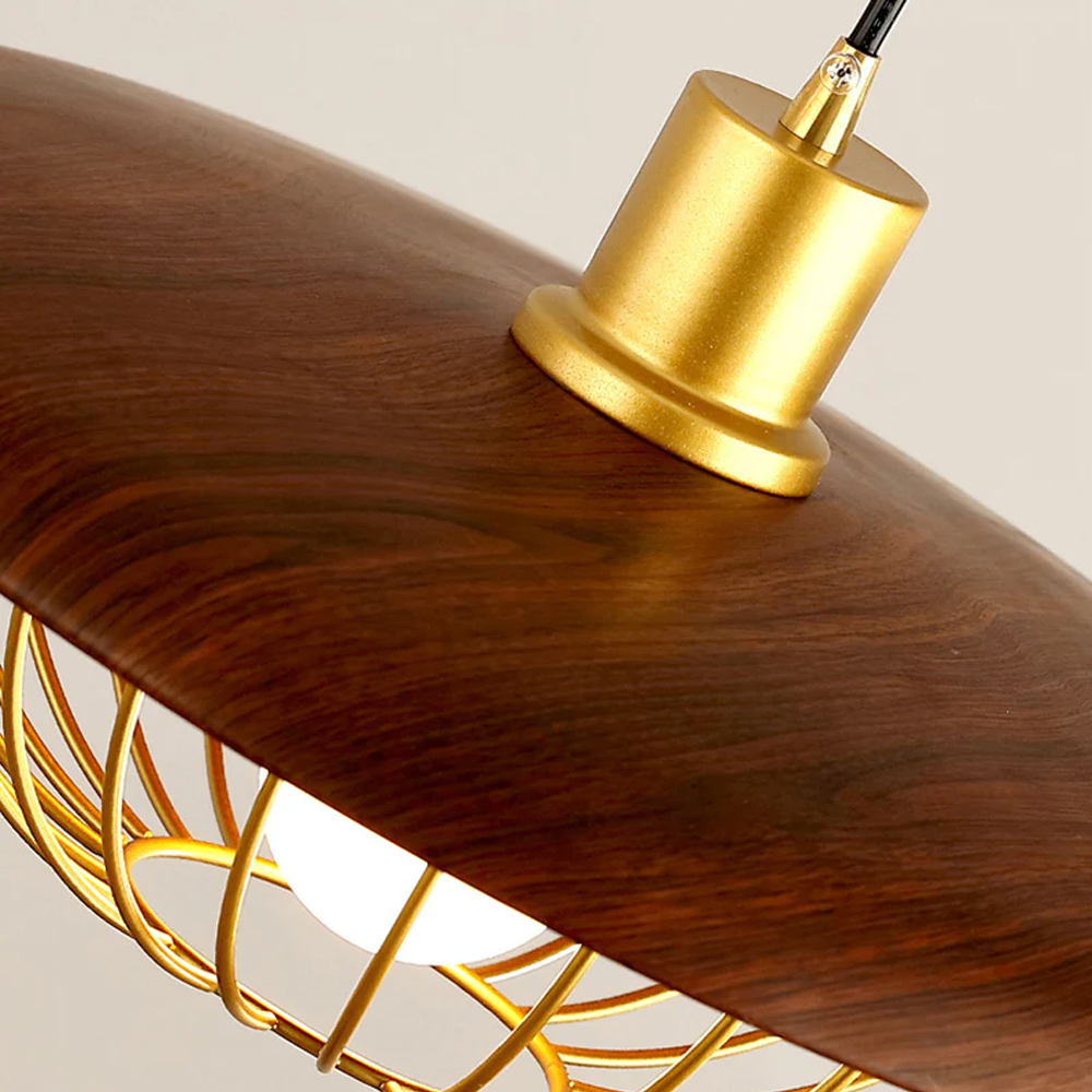 Modern Chandelier Interior Design Metal Wooden Pendant Light-Handwovenlamp