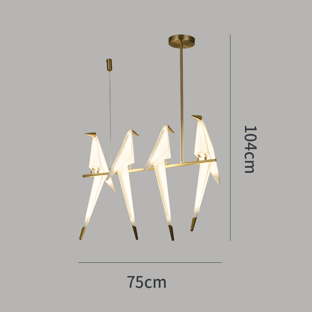 Dutch Minimalist Acrylic Ceiling Light Origami-Bird Pendant Lamps-Handwovenlamp
