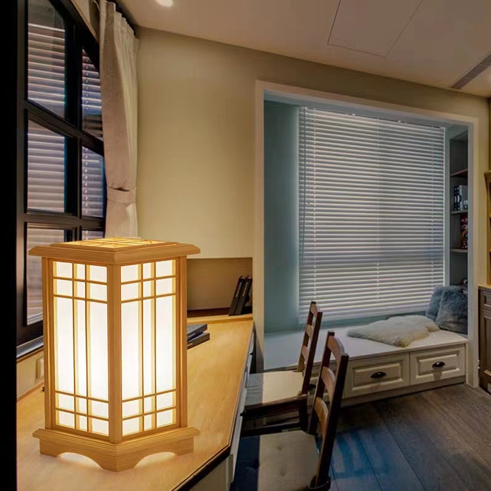 Japanese Living Room Wooden Table Lamp-Handwovenlamp