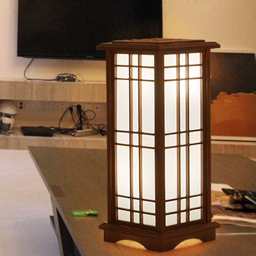 Japanese Living Room Wooden Table Lamp-Handwovenlamp