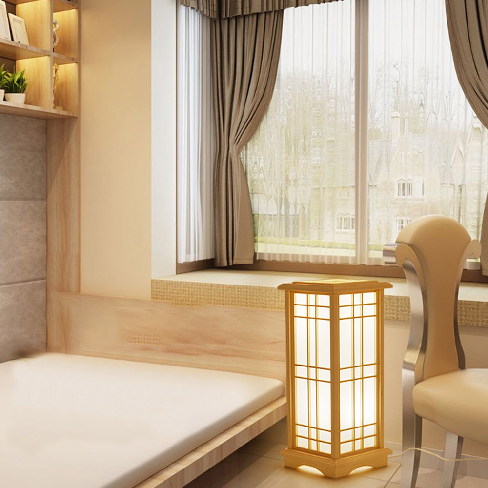 Japanese Living Room Wooden Table Lamp-Handwovenlamp