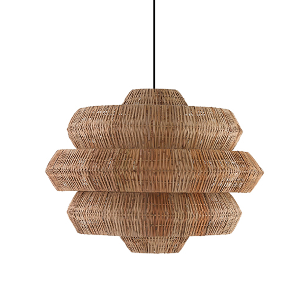 Oversize Rattan Chandelier For Spacious Space Wabi-sabi Retro Lighting fixture-Handwovenlamp