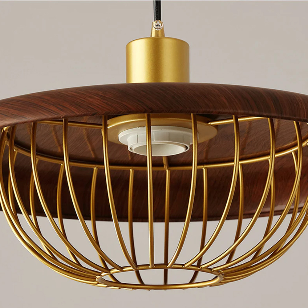 Modern Chandelier Interior Design Metal Wooden Pendant Light-Handwovenlamp