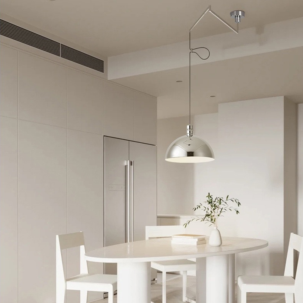 Dining Room Danish Flush Mount Ceiling Light Dome Chandelier Lighting-Handwovenlamp