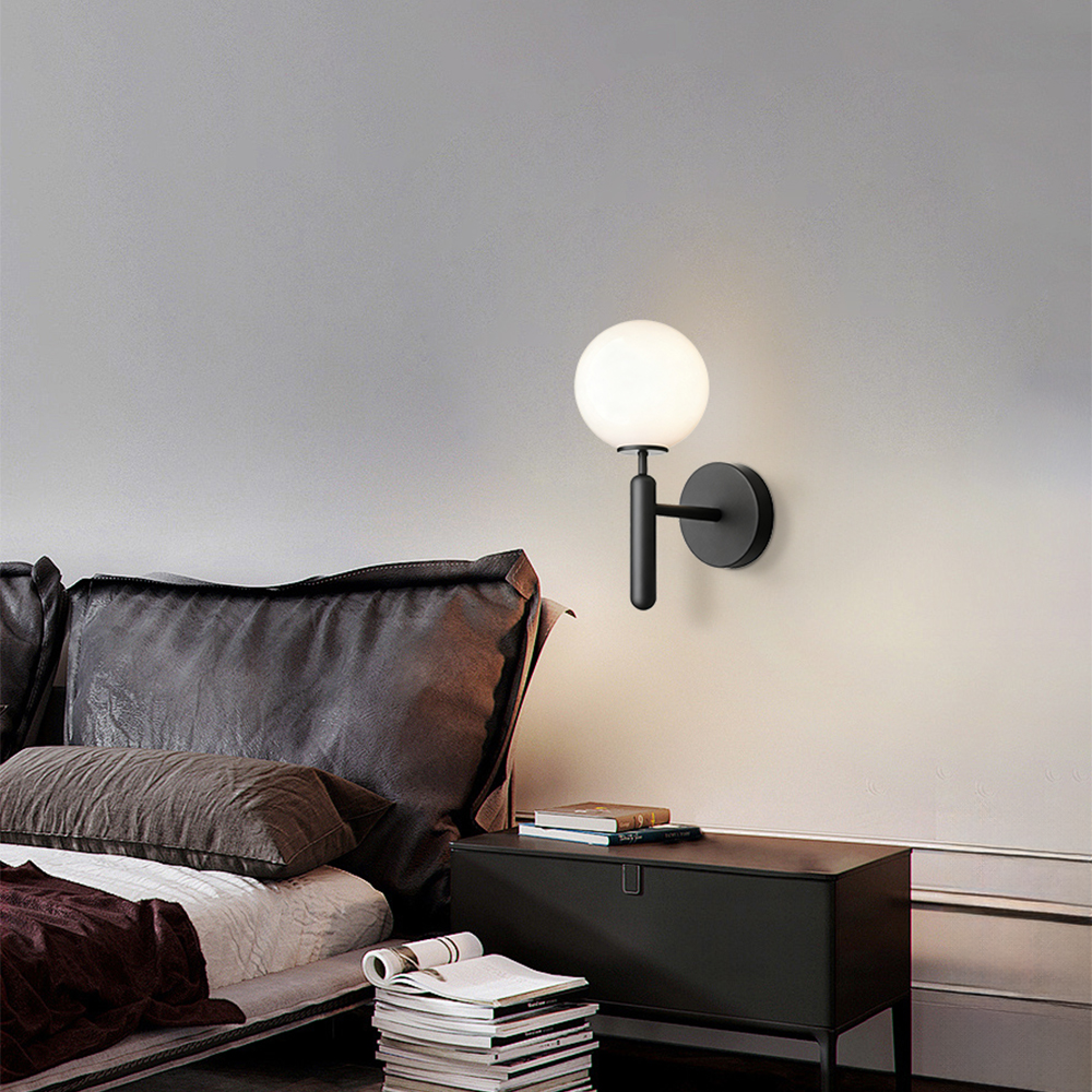 Postmodern Luxury Glass Wall Lamp Nordic Personalized  Bedroom Bedside Hallway Wrought Iron Light