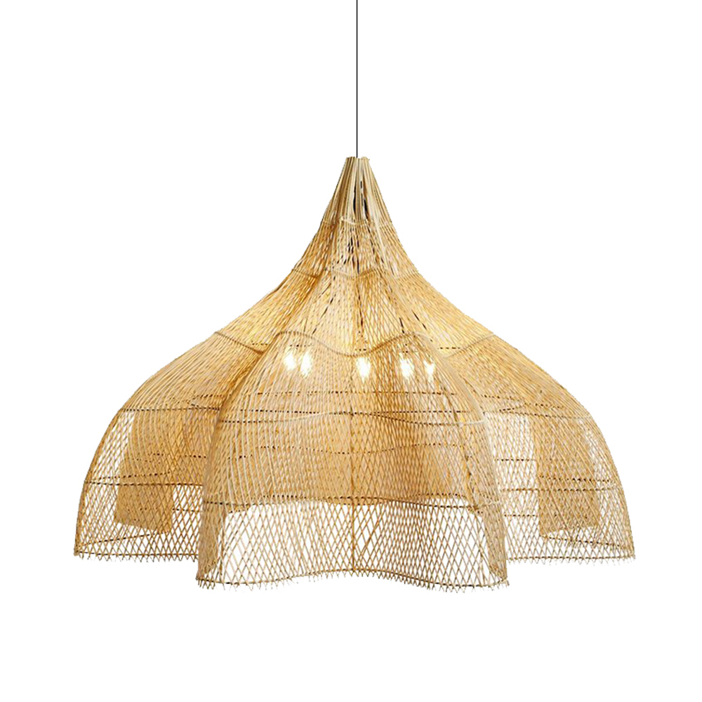Justina Rattan Pendant Light Wabi Sabi Wicker Chandelier-Handwovenlamp