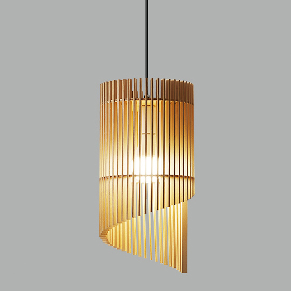 Wabi-sabi Wooden Chandelier Homestay Bedroom Bedside Small Pendant Lamp-Handwovenlamp