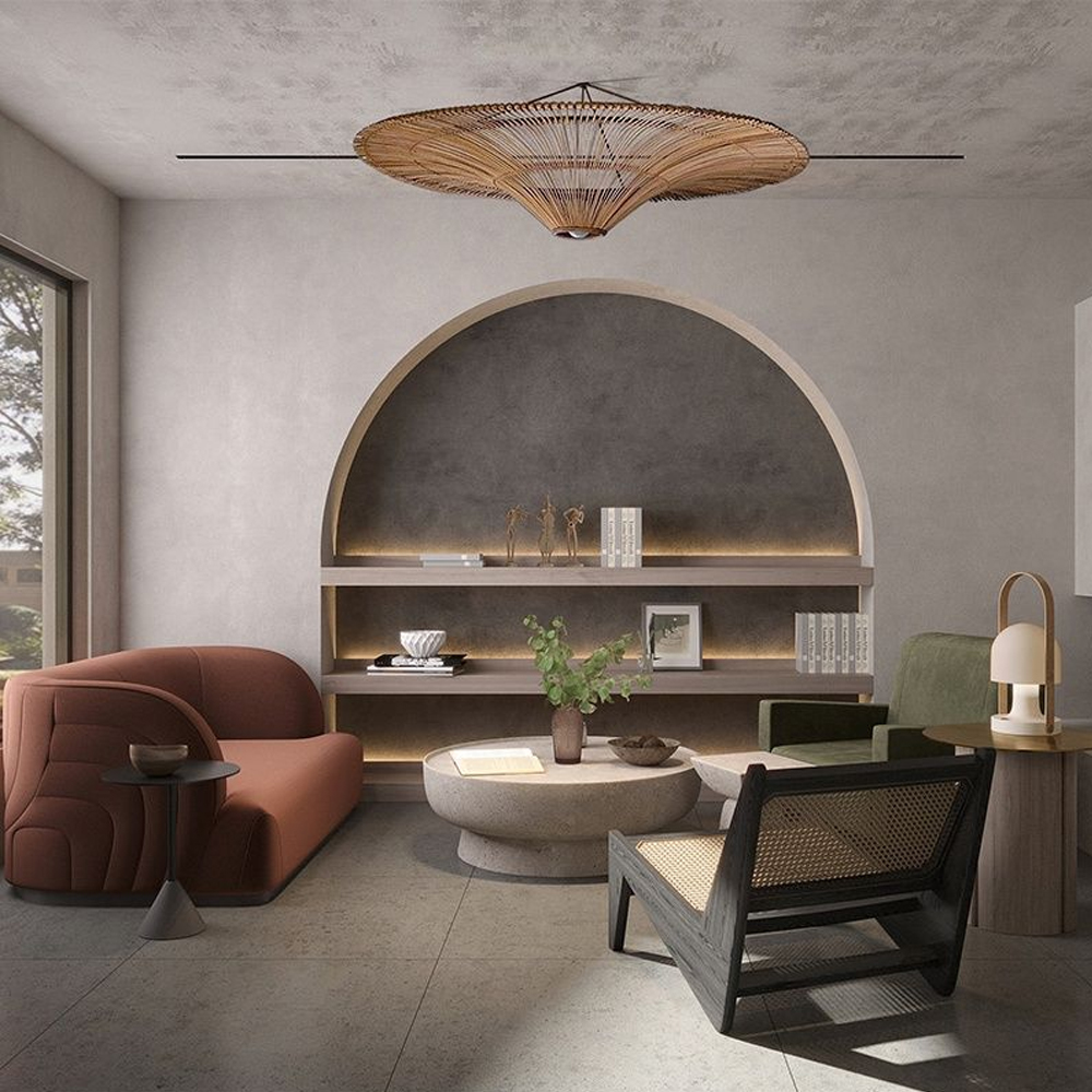 Large Modern Rattan Pendant Light Ceiling Lampshade Wabi-sabi Chandelier-Handwovenlamp