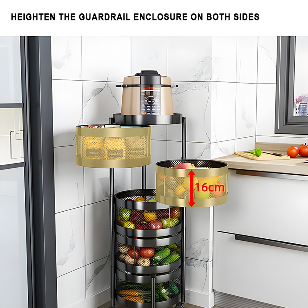 Multifunctional Kitchen Shelf Multi-layer Rotatable Storage Rack-Handwovenlamp