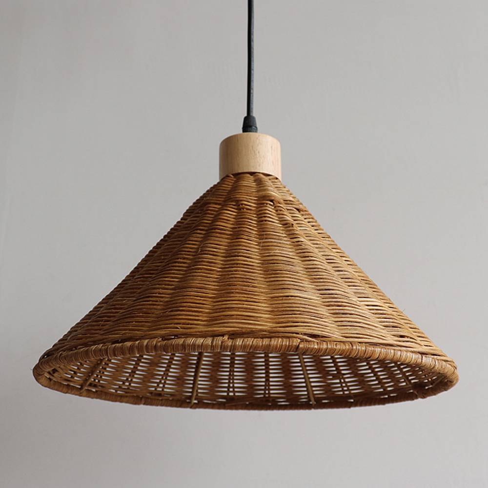 Japanese Homestay Rattan Lamp Shade Pendant wabi Sabi Wicker Wood Chandelier-Handwovenlamp