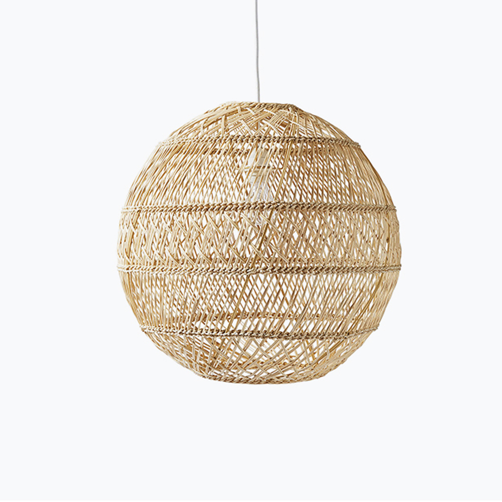 Boho Dining Room Rattan Pendant Light Coastal Living Room Decor Lampshade-Handwovenlamp