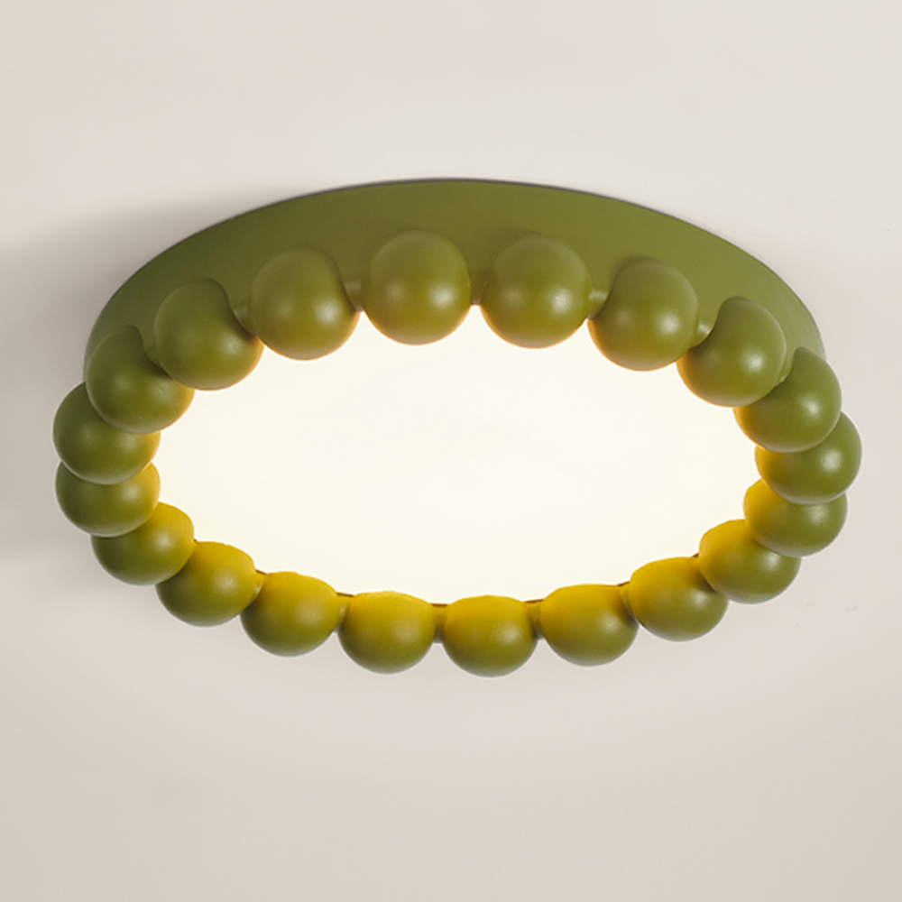 French Avocado Green Bedroom Ceiling Light Nordic minimalist Resin Lamp-Handwovenlamp