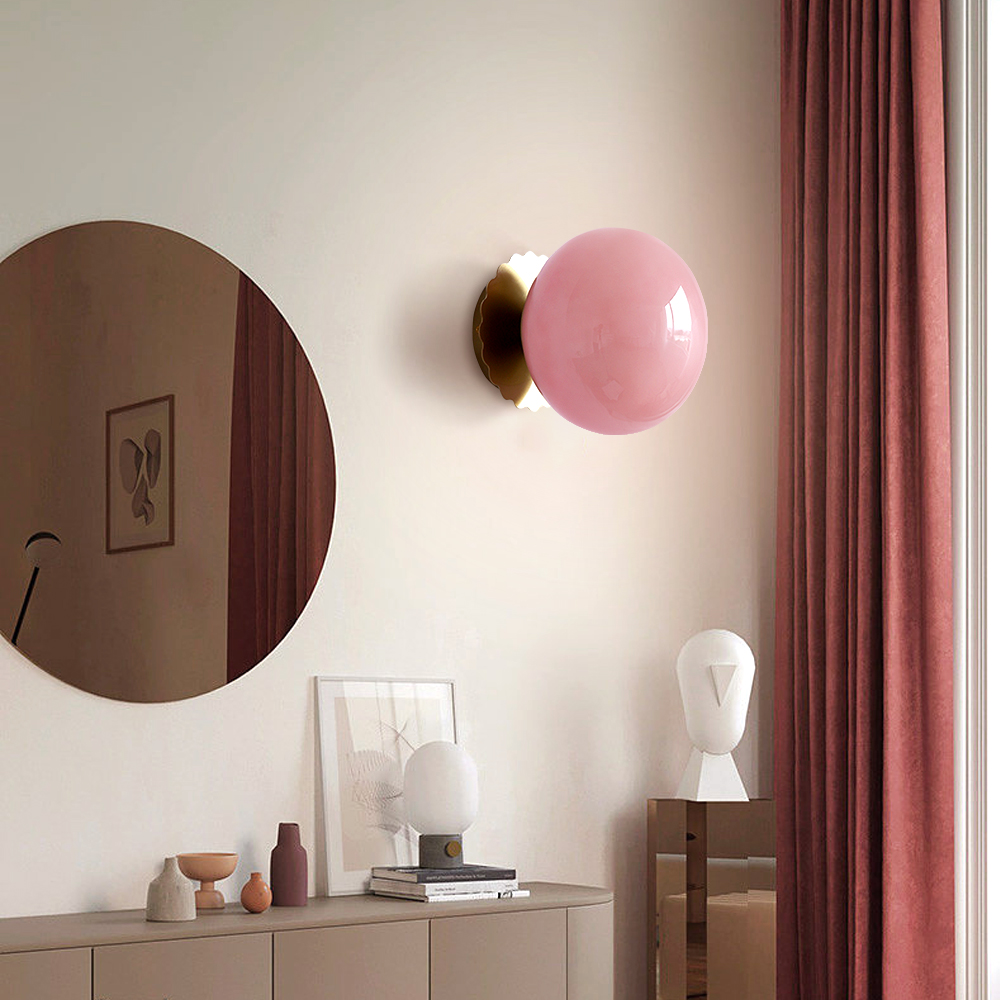 Nordic Modern Corridor Decorative Wall Lamp Minimalist Bedside Small Ball Wall Sconce-Handwovenlamp