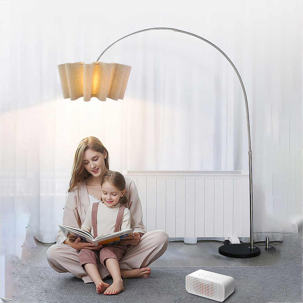 Japanese Retro Artistic Fabric Floor Lamp Wabi-sabi Living Room Lampshade-Handwovenlamp