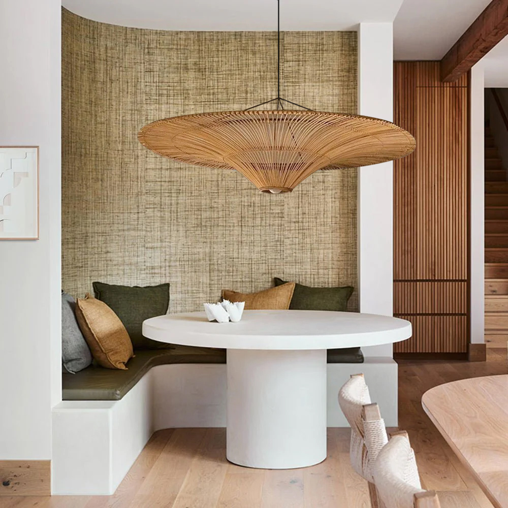 Large Modern Rattan Pendant Light Ceiling Lampshade 60CM-Handwovenlamp