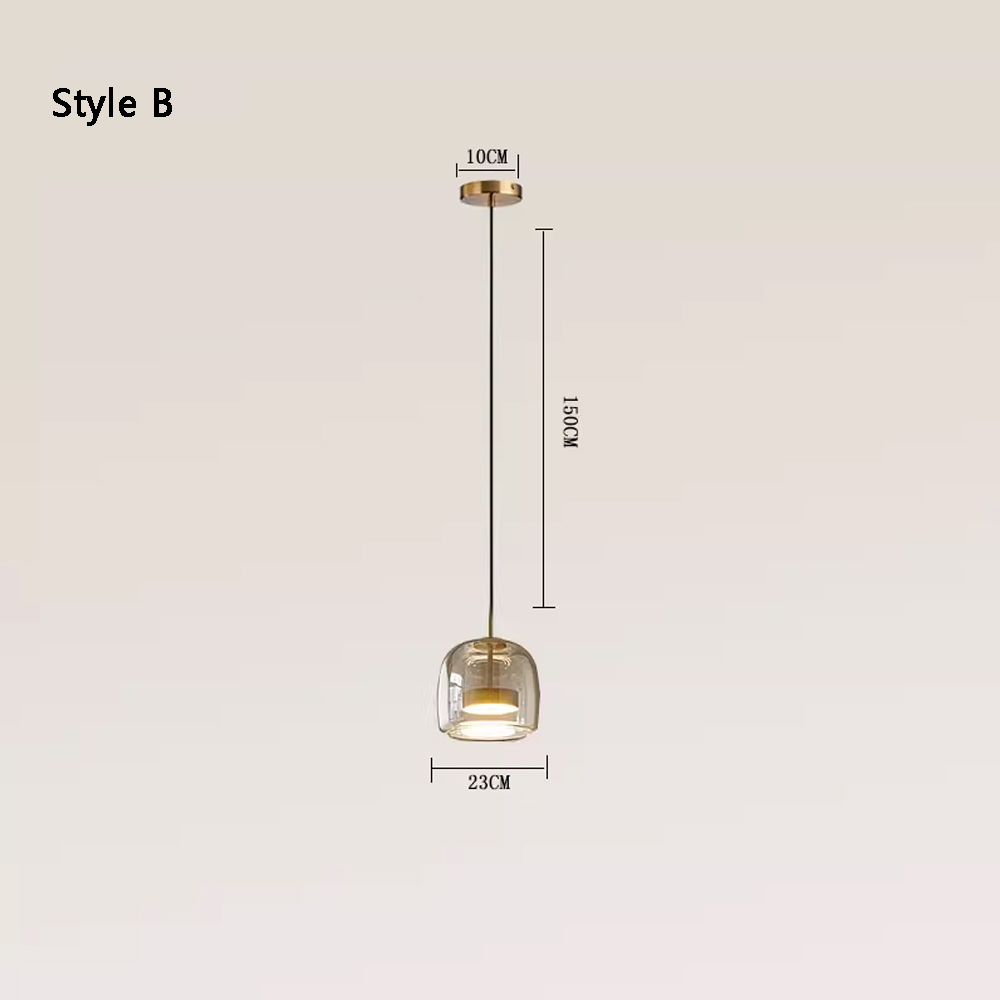 Nordic Modern Glass Pendant Light Multi-head Restaurant Lamps-Handwovenlamp