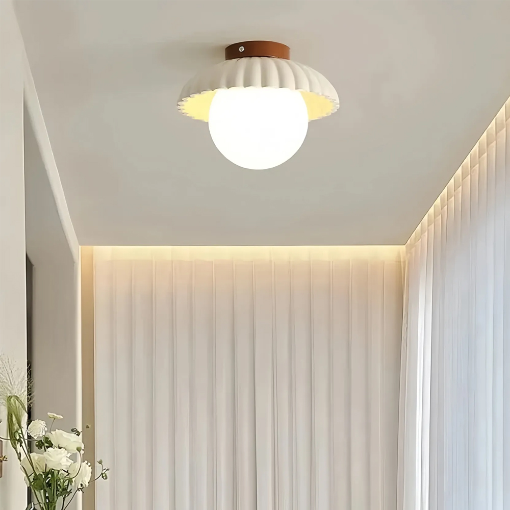 French Flower Bud Ceiling Lamp Hallway Flush Embedded Light-Handwovenlamp